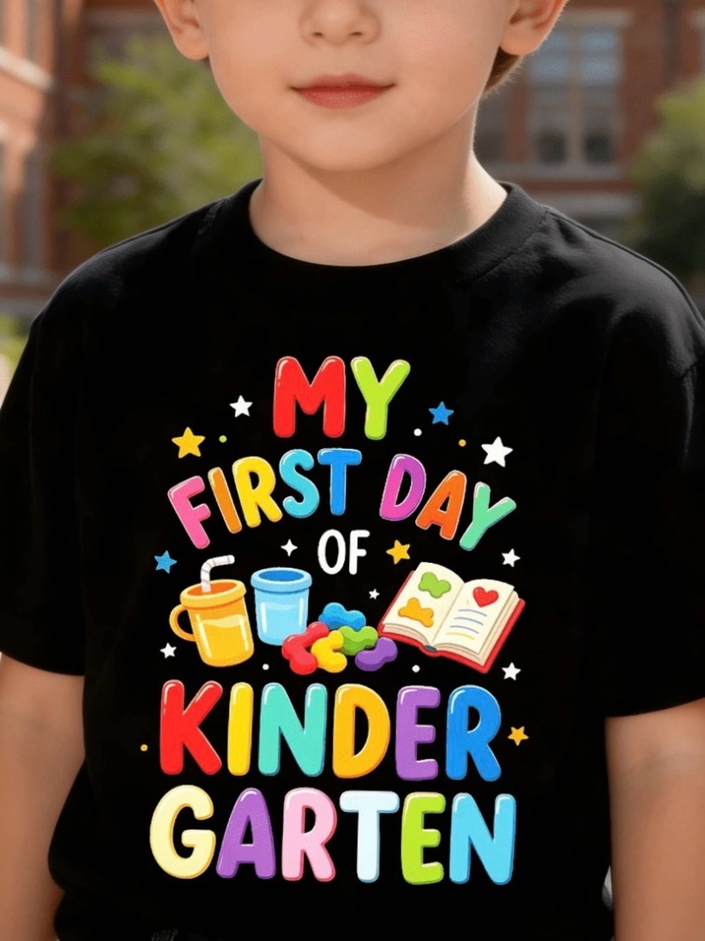 My First Day of Kindergarten Kids T-Shirt - Black
